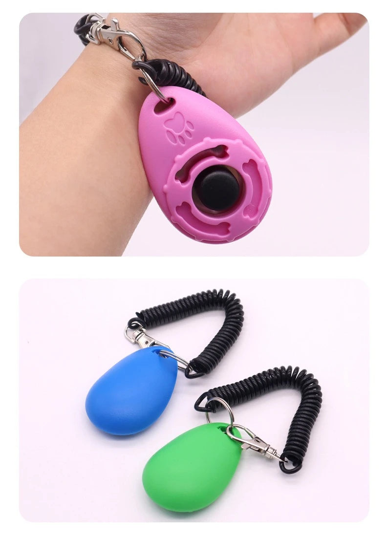 1 Set Pet Dog Trainer Clicker Training Tool With Instructions Obedience Teaching Aid Wholesale Supplies Christmas New Year Gift