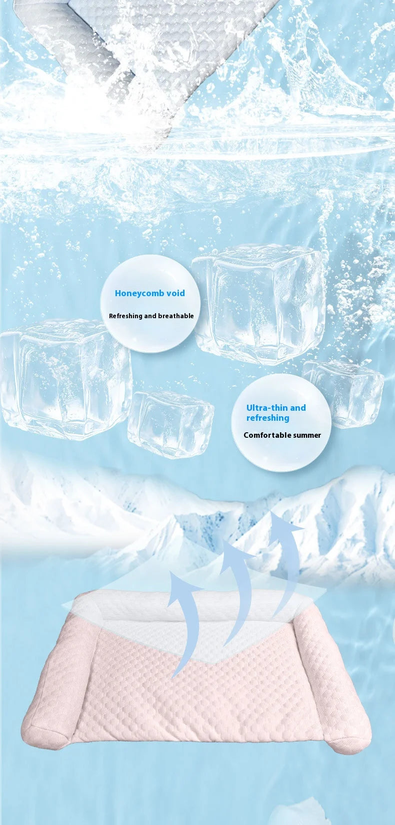 Pet Cooling Gel Pad, Eco-Friendly Material,Self-Cooling Ice Mat for Dogs and Cats, Waterproof & Portable, Medium Size