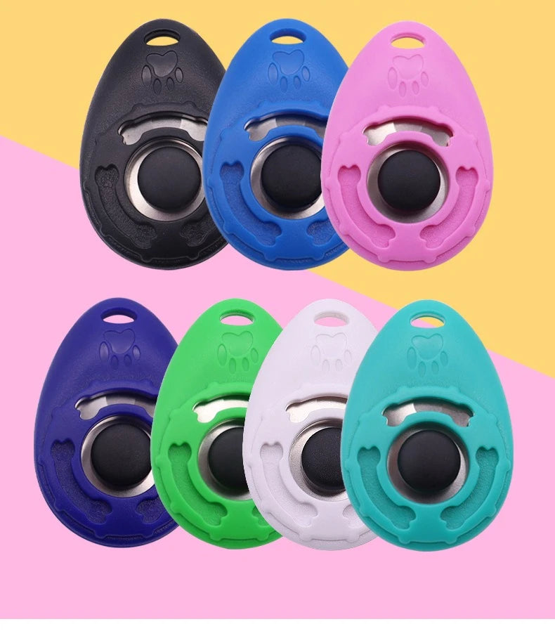1 Set Pet Dog Trainer Clicker Training Tool With Instructions Obedience Teaching Aid Wholesale Supplies Christmas New Year Gift