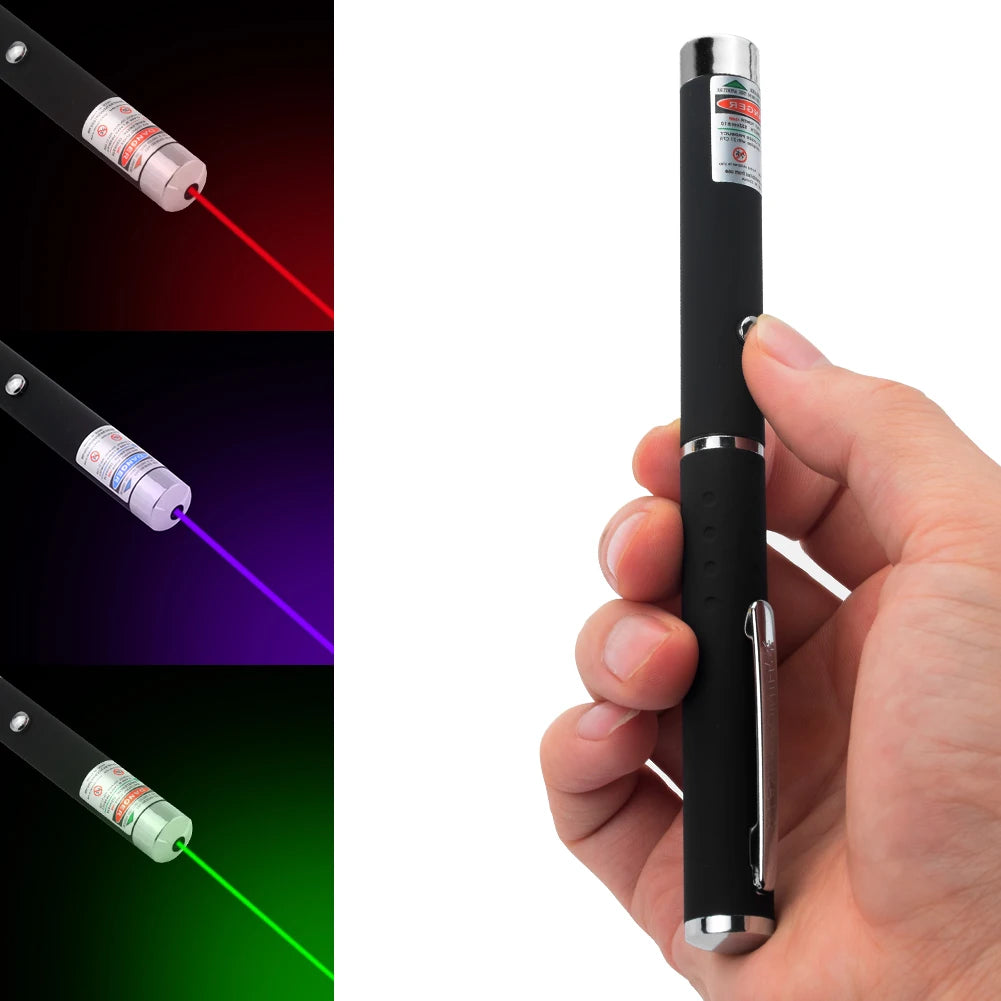 Laser Pointer Red Green Purple Three-color Laser Pointer Projection Teaching Demonstration Pen Toys for Pets and Cats