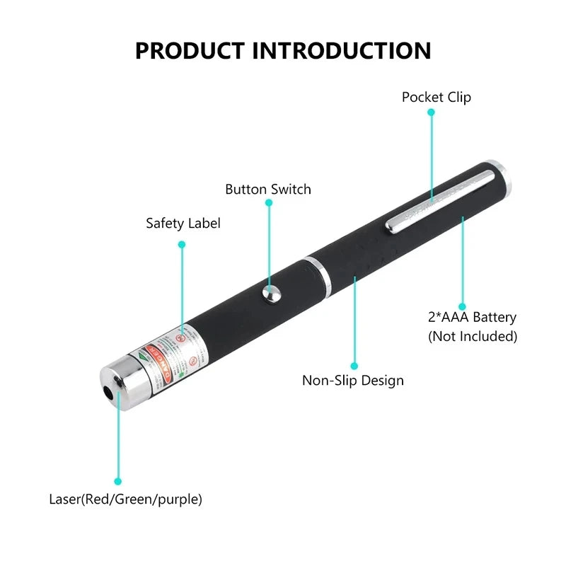 Laser Pointer Red Green Purple Three-color Laser Pointer Projection Teaching Demonstration Pen Toys for Pets and Cats