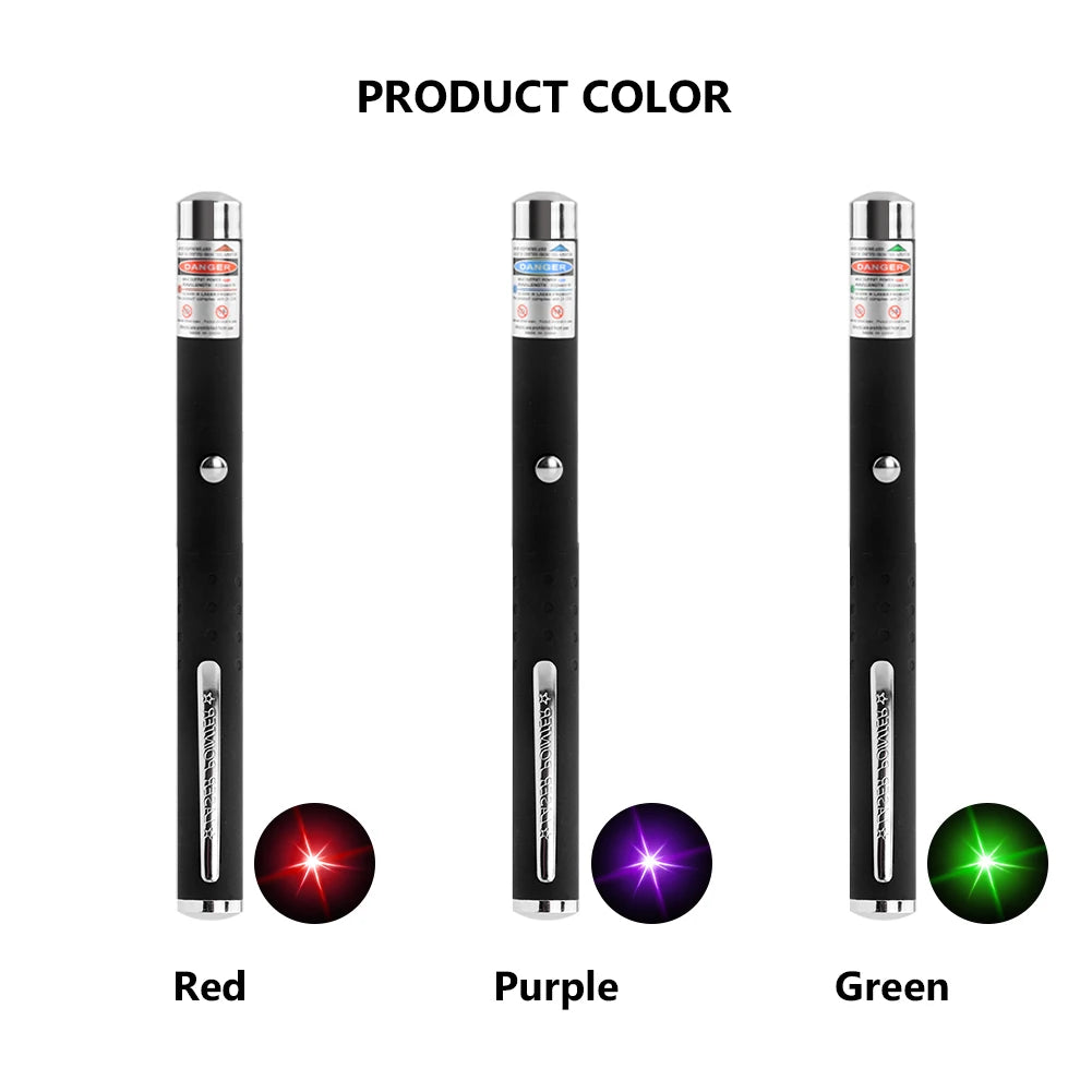 Laser Pointer Red Green Purple Three-color Laser Pointer Projection Teaching Demonstration Pen Toys for Pets and Cats