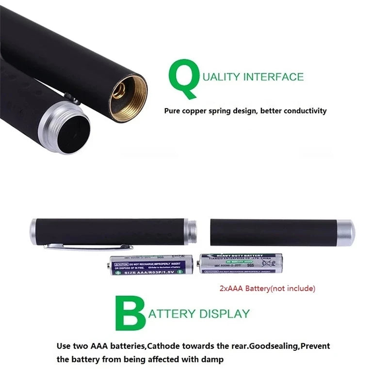 Laser Pointer Red Green Purple Three-color Laser Pointer Projection Teaching Demonstration Pen Toys for Pets and Cats