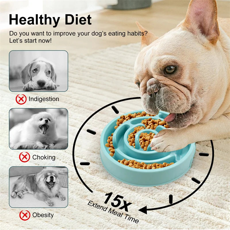 Slow Feeder Dog Bowl Mental Stimulate Detachable Puzzle Slow Eating Pet Bowl Anti-slip Interactive Treat Dispenser Toys for Dogs