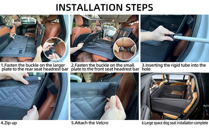 Dog Car Seat for Small To Large Dogs Pet Nest Back Seat Extender for Car Back Seat Waterproof Dog Hammock with Mesh Pocket