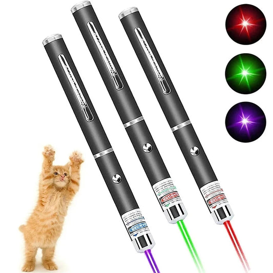 Laser Pointer Red Green Purple Three-color Laser Pointer Projection Teaching Demonstration Pen Toys for Pets and Cats