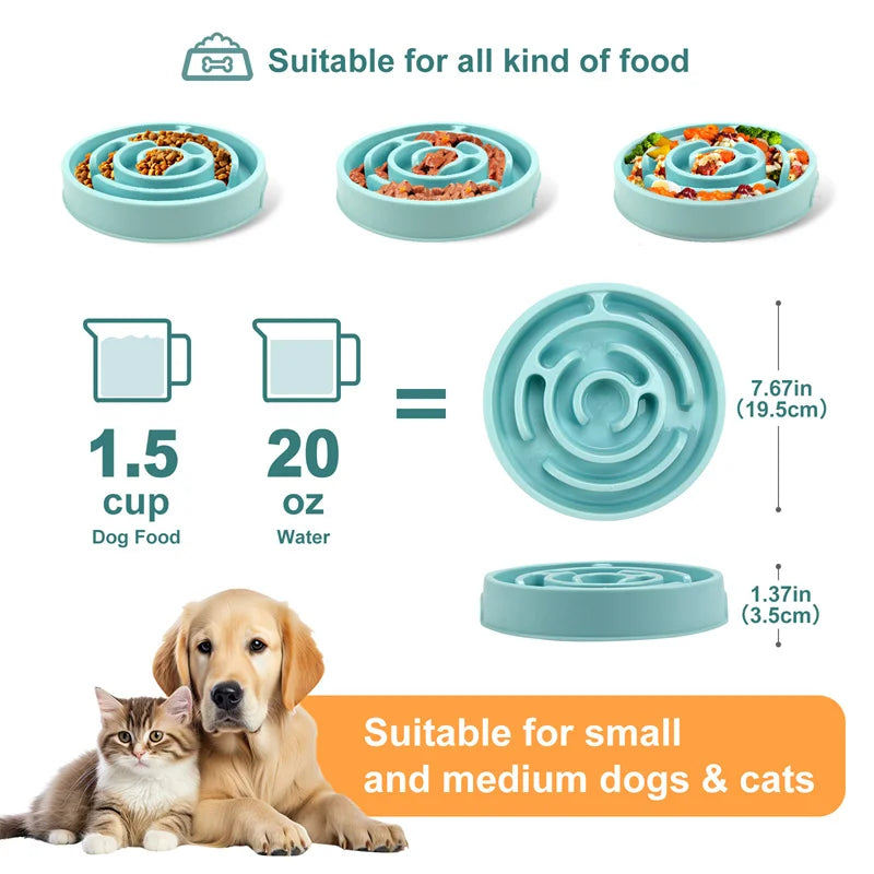 Slow Feeder Dog Bowl Mental Stimulate Detachable Puzzle Slow Eating Pet Bowl Anti-slip Interactive Treat Dispenser Toys for Dogs