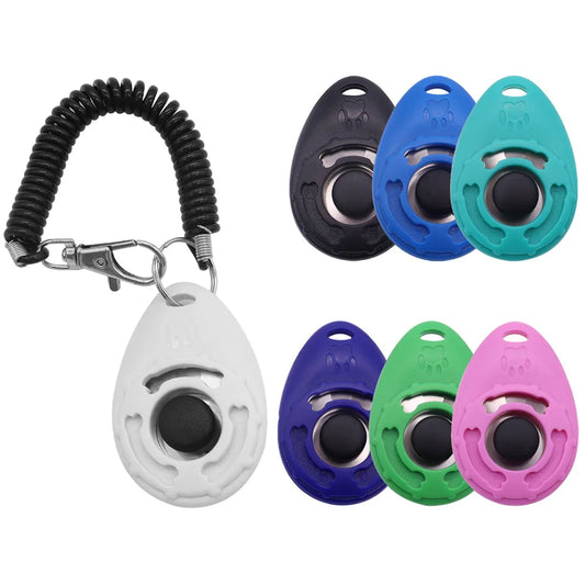 1 Set Pet Dog Trainer Clicker Training Tool With Instructions Obedience Teaching Aid Wholesale Supplies Christmas New Year Gift