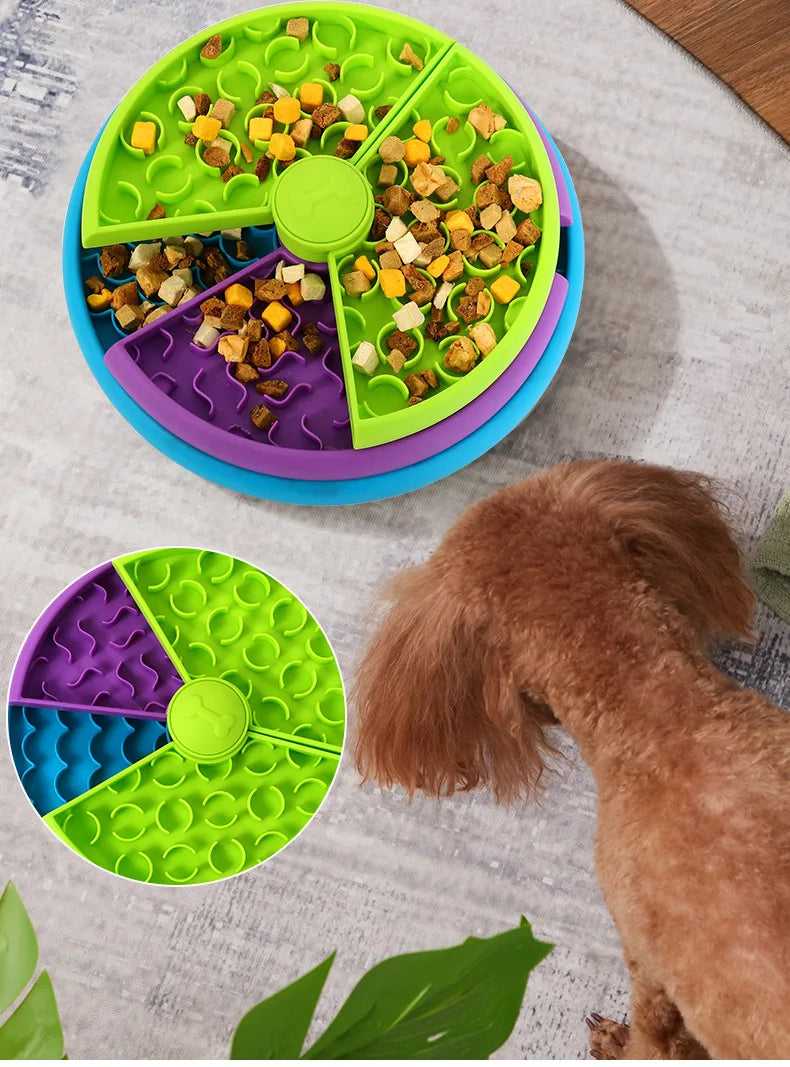 Slow Feeder Dog Bowl Mental Stimulate Detachable Puzzle Slow Eating Pet Bowl Anti-slip Interactive Treat Dispenser Toys for Dogs
