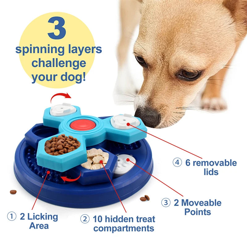 Slow Feeder Dog Bowl Mental Stimulate Detachable Puzzle Slow Eating Pet Bowl Anti-slip Interactive Treat Dispenser Toys for Dogs