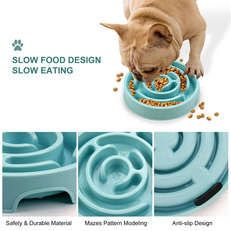 Slow Feeder Dog Bowl Mental Stimulate Detachable Puzzle Slow Eating Pet Bowl Anti-slip Interactive Treat Dispenser Toys for Dogs