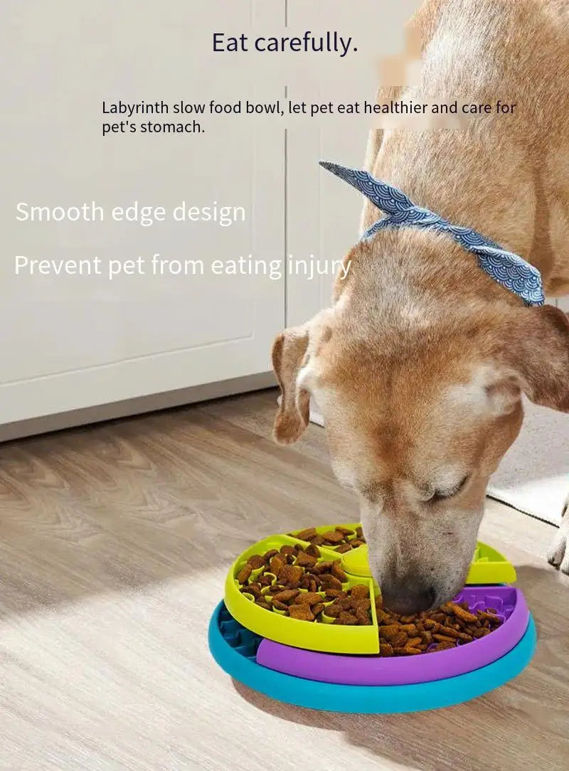 Slow Feeder Dog Bowl Mental Stimulate Detachable Puzzle Slow Eating Pet Bowl Anti-slip Interactive Treat Dispenser Toys for Dogs